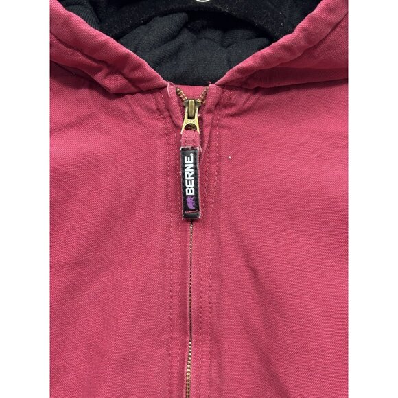 Berne canvas Coat Jacket Youth Girls MEDIUM 10-12 Pink Insulated Duck Chore Hood - Picture 4 of 8
